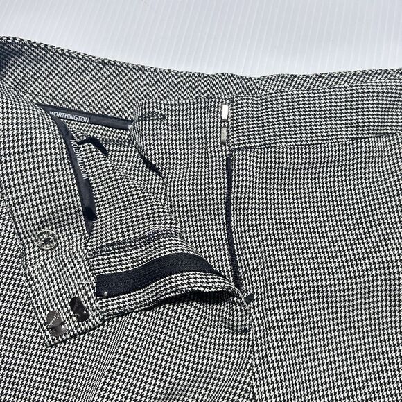 Worthington Modern Fit Pants Size 8 Black White Houndstooth Print Trousers NWT - Picture 4 of 12